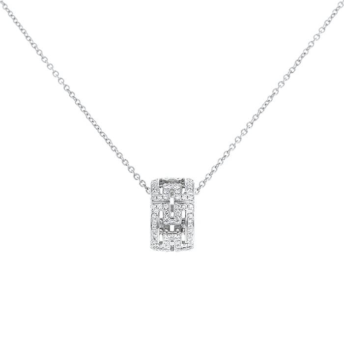 [Vellora Opalyn]PARENTESI NECKLACE SILVER DIAMOND