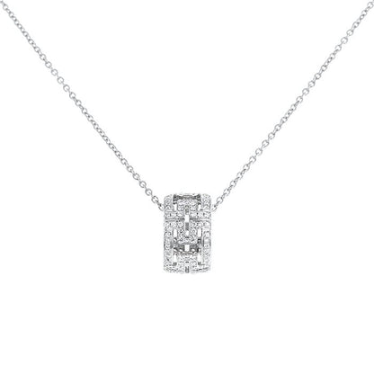 [Vellora Opalyn]PARENTESI NECKLACE SILVER DIAMOND