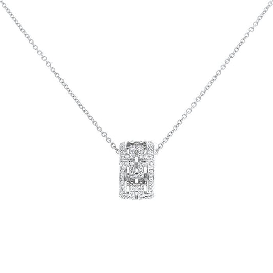 [Vellora Opalyn]PARENTESI NECKLACE SILVER DIAMOND