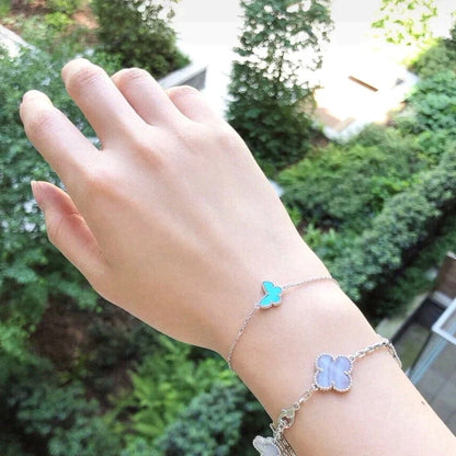 [Vellora Opalyn]BUTTERFLY TURQUOISE BUTTERFLY BRACELET SILVER