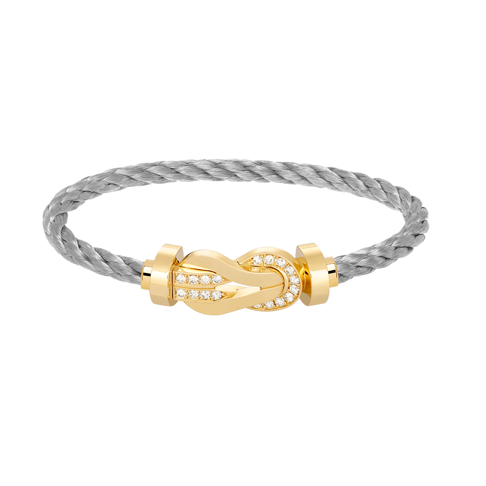 [Vellora Opalyn]CHANCE LARGE 8 FIGURE BUCKLE HALF DIAMOND BRACELET GOLD
