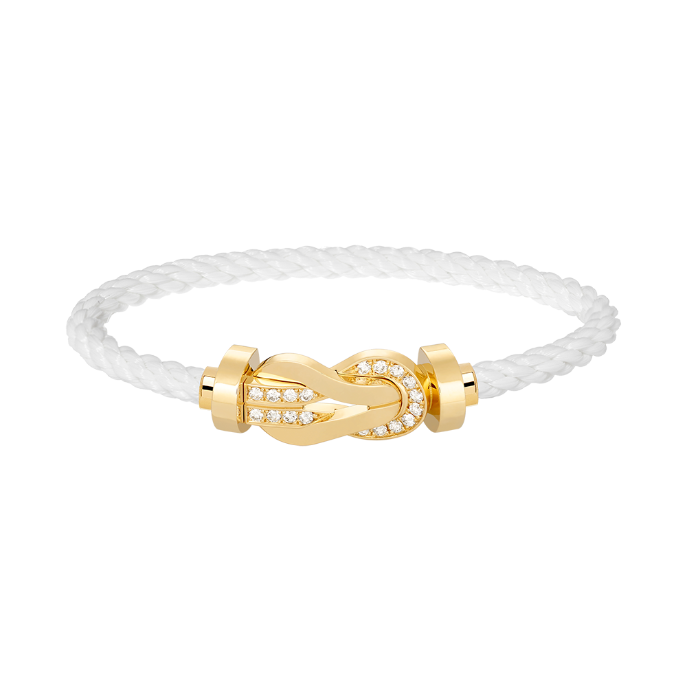 [Vellora Opalyn]CHANCE LARGE 8 FIGURE BUCKLE HALF DIAMOND BRACELET GOLD