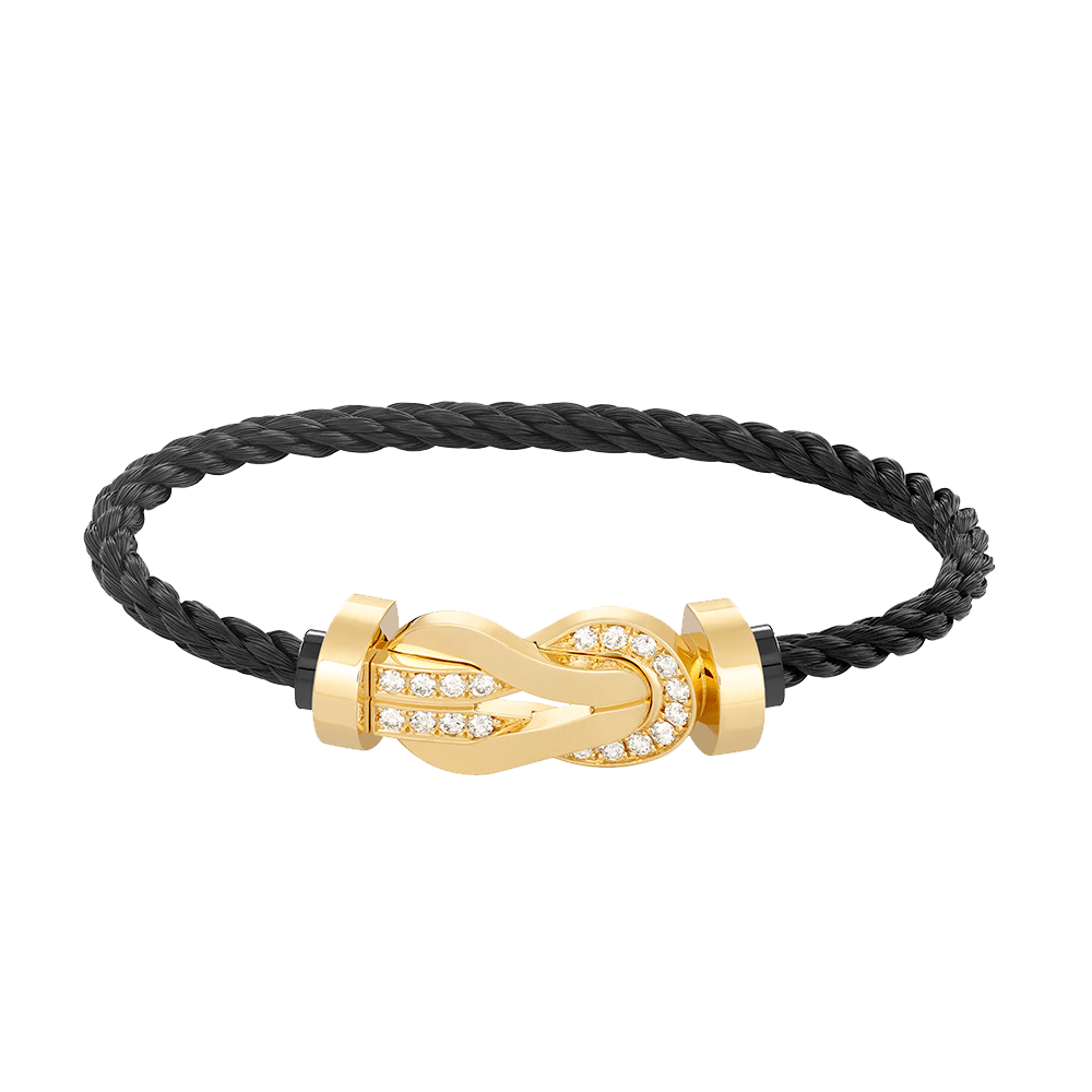[Vellora Opalyn]CHANCE LARGE 8 FIGURE BUCKLE HALF DIAMOND BRACELET GOLD