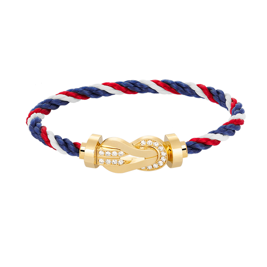 [Vellora Opalyn]CHANCE LARGE 8 FIGURE BUCKLE HALF DIAMOND BRACELET GOLD