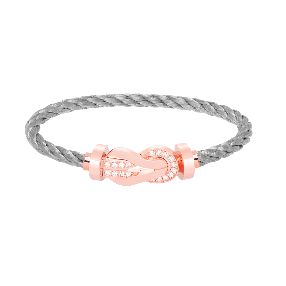 [Vellora Opalyn]CHANCE LARGE 8 FIGURE BUCKLE HALF DIAMOND BRACELET ROSE GOLD