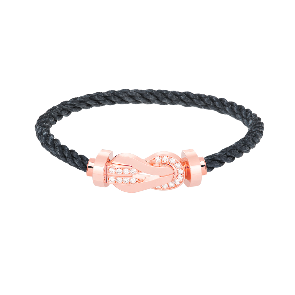 [Vellora Opalyn]CHANCE LARGE 8 FIGURE BUCKLE HALF DIAMOND BRACELET ROSE GOLD