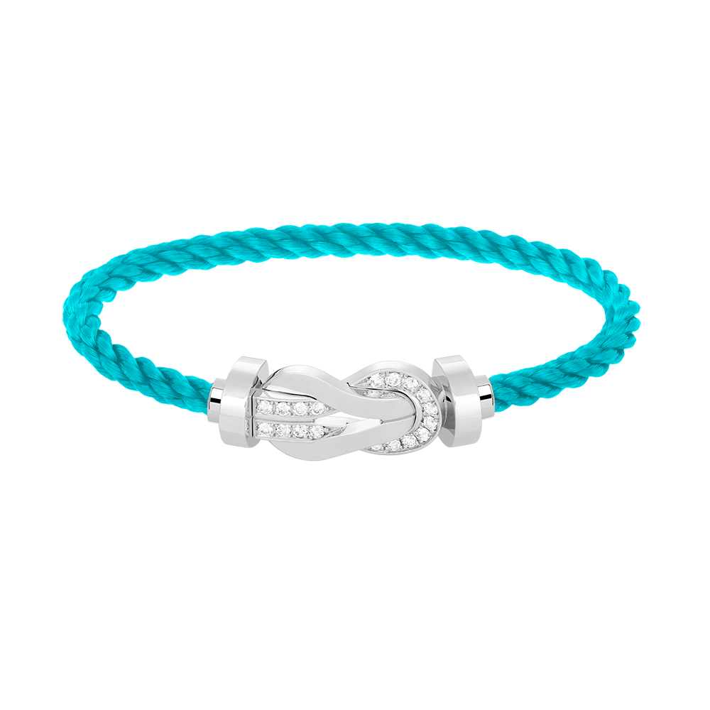 [Vellora Opalyn]CHANCE LARGE 8 FIGURE BUCKLE HALF DIAMOND BRACELET SILVER
