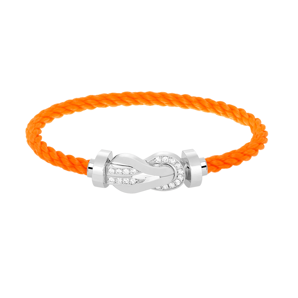 [Vellora Opalyn]CHANCE LARGE 8 FIGURE BUCKLE HALF DIAMOND BRACELET SILVER