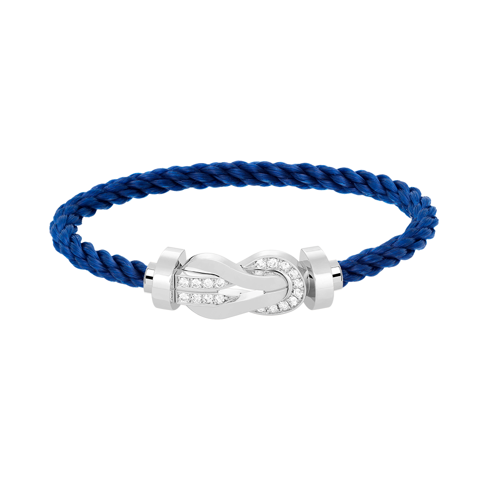 [Vellora Opalyn]CHANCE LARGE 8 FIGURE BUCKLE HALF DIAMOND BRACELET SILVER