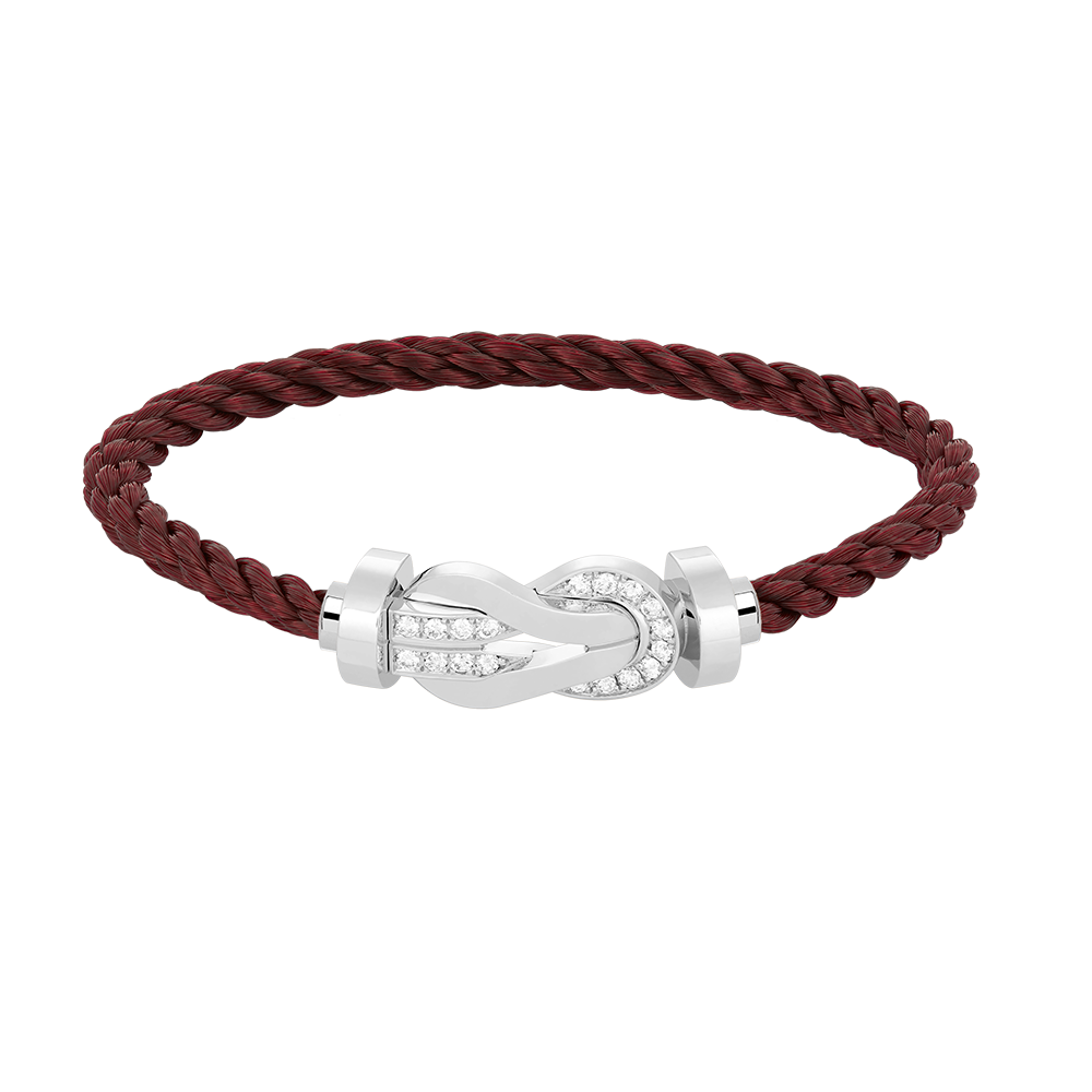 [Vellora Opalyn]CHANCE LARGE 8 FIGURE BUCKLE HALF DIAMOND BRACELET SILVER