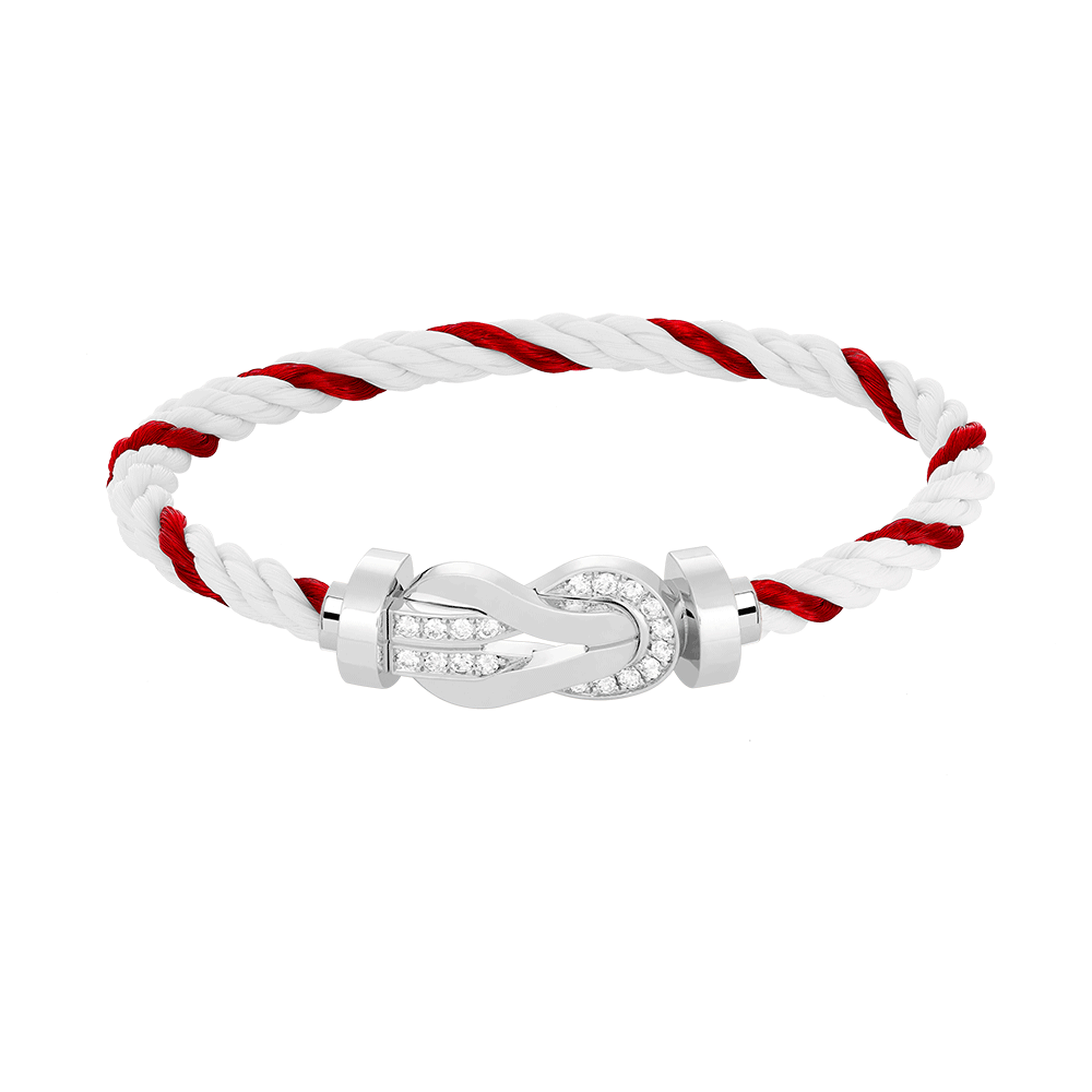 [Vellora Opalyn]CHANCE LARGE 8 FIGURE BUCKLE HALF DIAMOND BRACELET SILVER