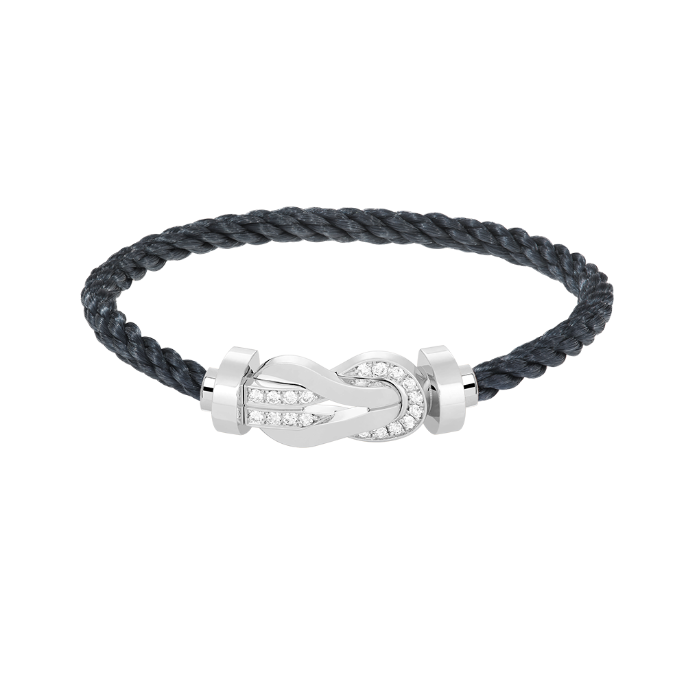 [Vellora Opalyn]CHANCE LARGE 8 FIGURE BUCKLE HALF DIAMOND BRACELET SILVER