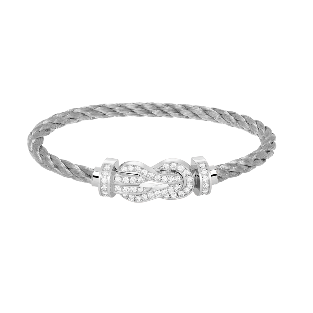[Vellora Opalyn]CHANCE LARGE 8 FIGURE BUCKLE FULL DIAMOND BRACELET SILVER