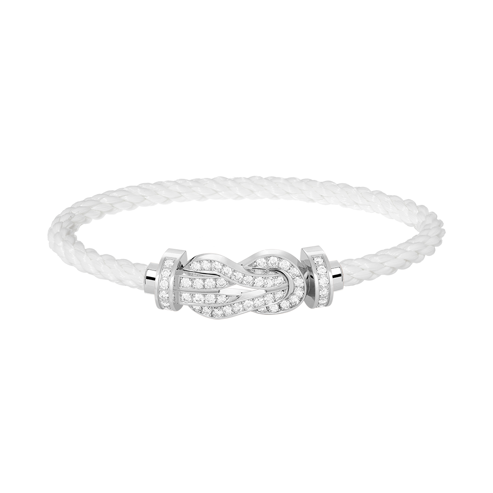 [Vellora Opalyn]CHANCE LARGE 8 FIGURE BUCKLE FULL DIAMOND BRACELET SILVER