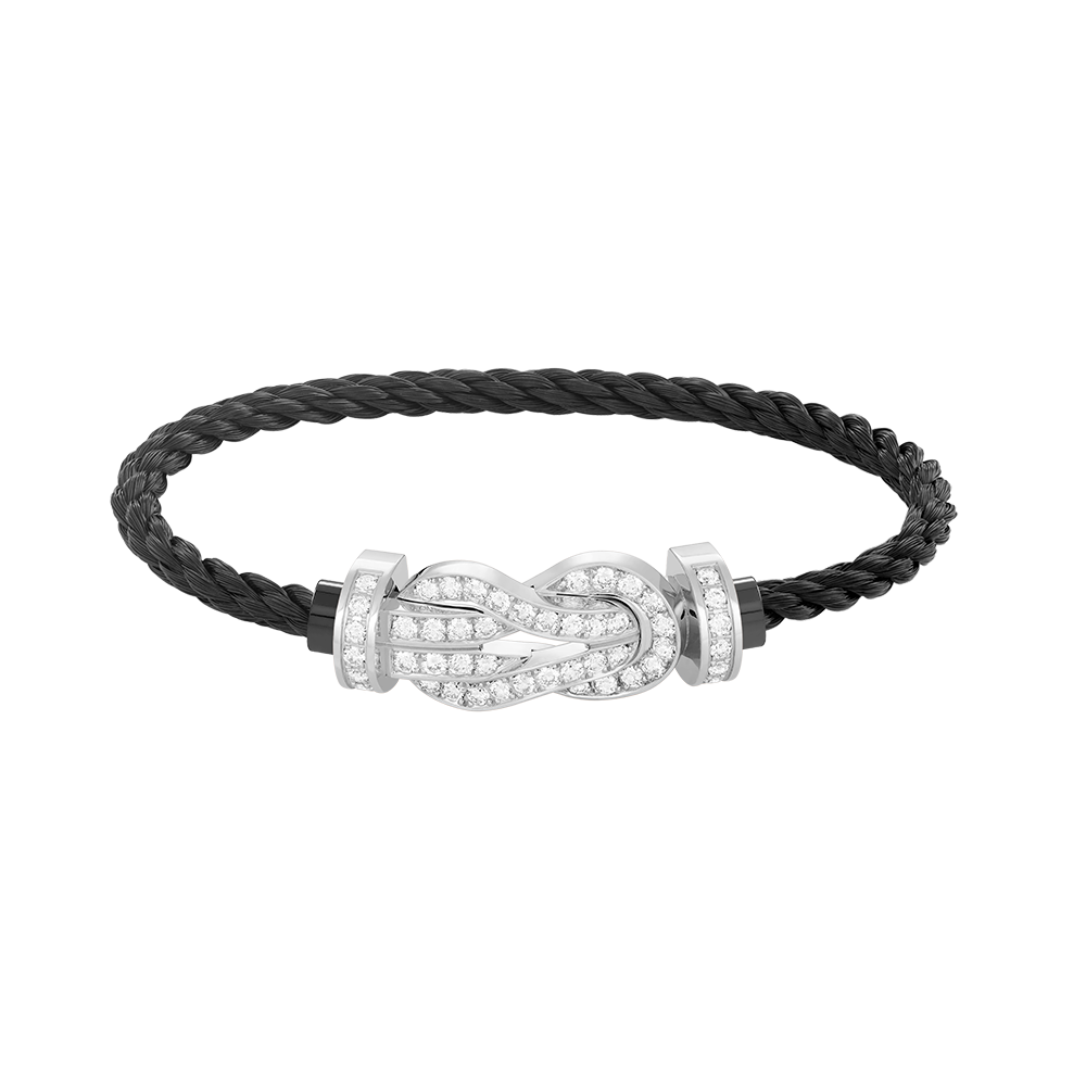 [Vellora Opalyn]CHANCE LARGE 8 FIGURE BUCKLE FULL DIAMOND BRACELET SILVER
