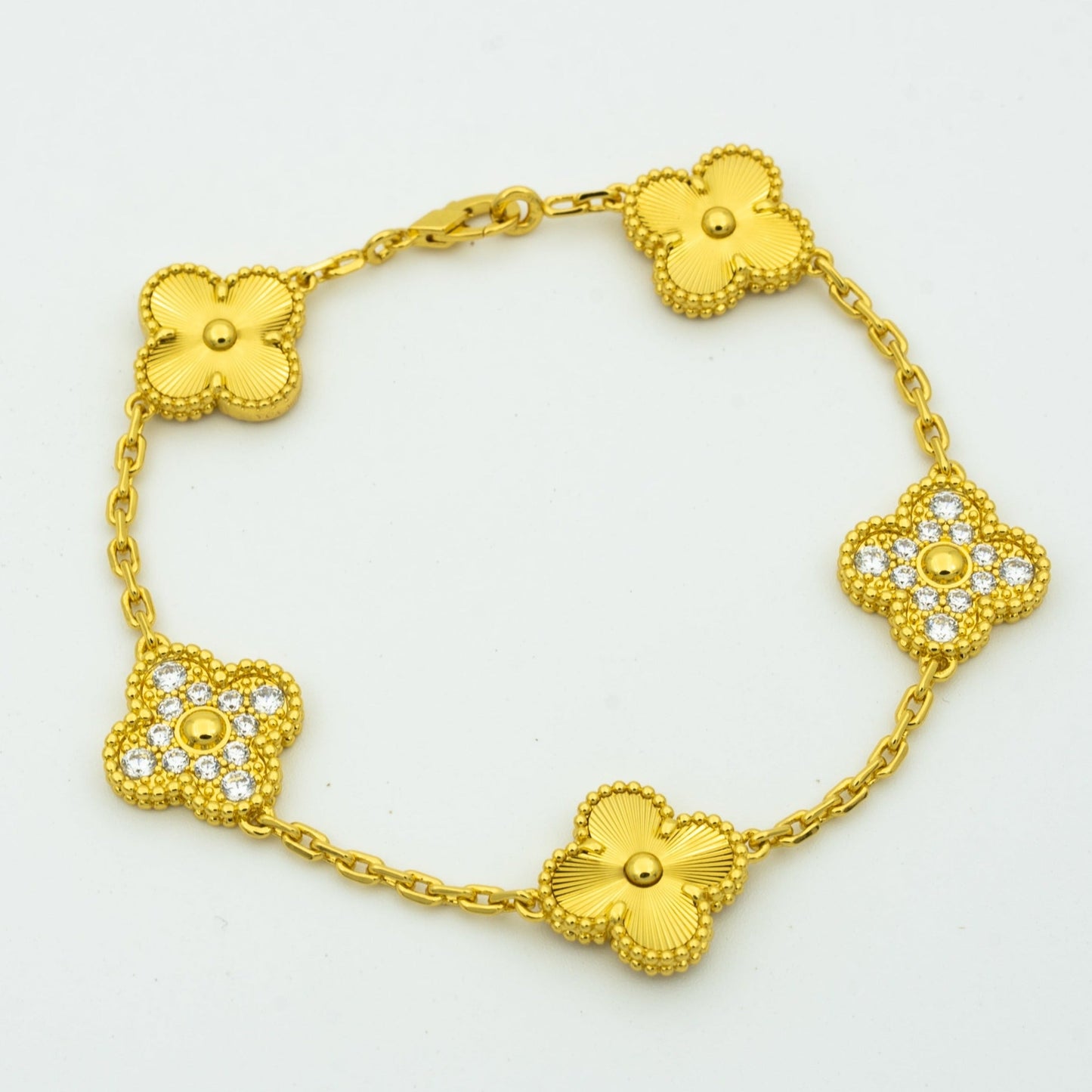 [Vellora Opalyn]CLOVER BRACELET 5 MOTIFS GOLD DIAMOND