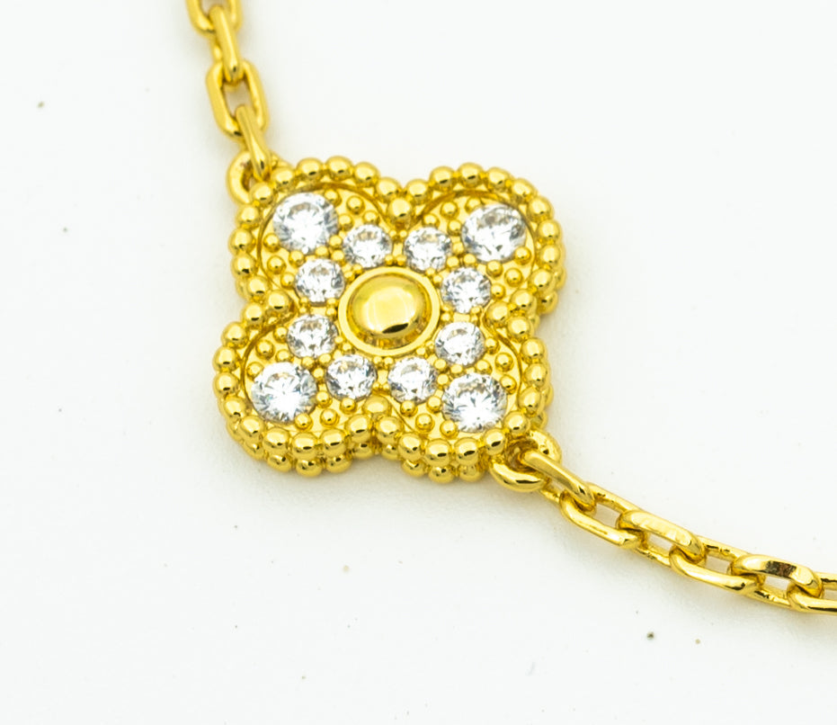 [Vellora Opalyn]CLOVER BRACELET 5 MOTIFS GOLD DIAMOND