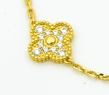 [Vellora Opalyn]CLOVER BRACELET 5 MOTIFS GOLD DIAMOND