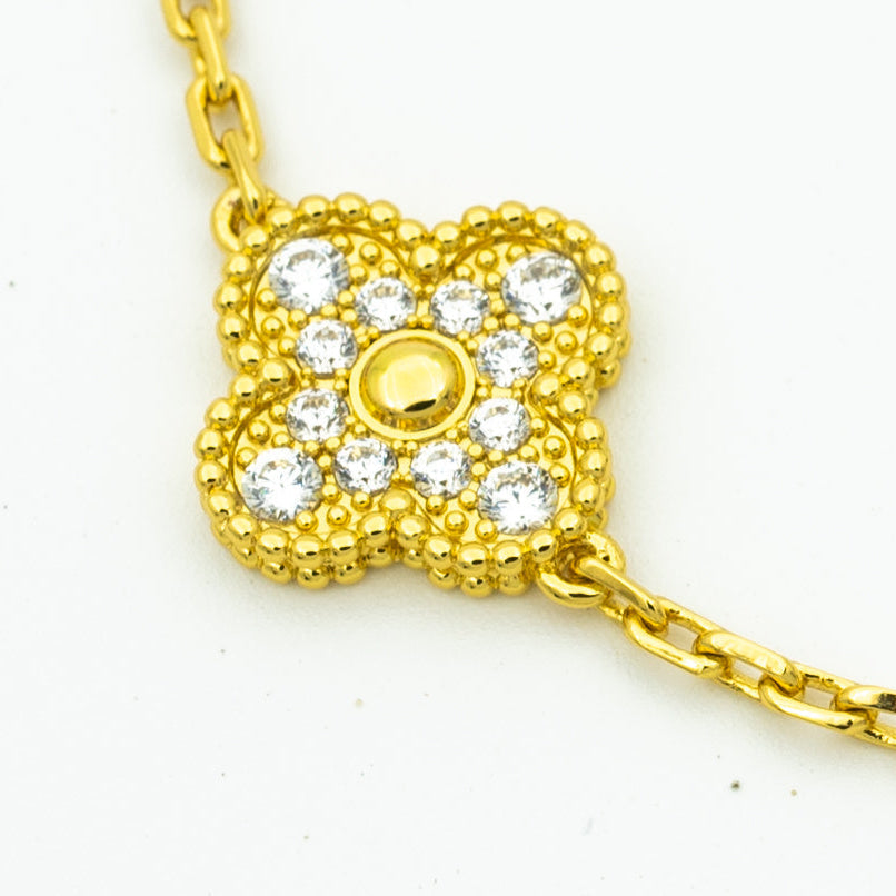 [Vellora Opalyn]CLOVER BRACELET 5 MOTIFS GOLD DIAMOND