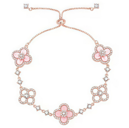 [Vellora Opalyn]CLOVER 5 MOTIF PINK BLUE RED WHITE BRACELET