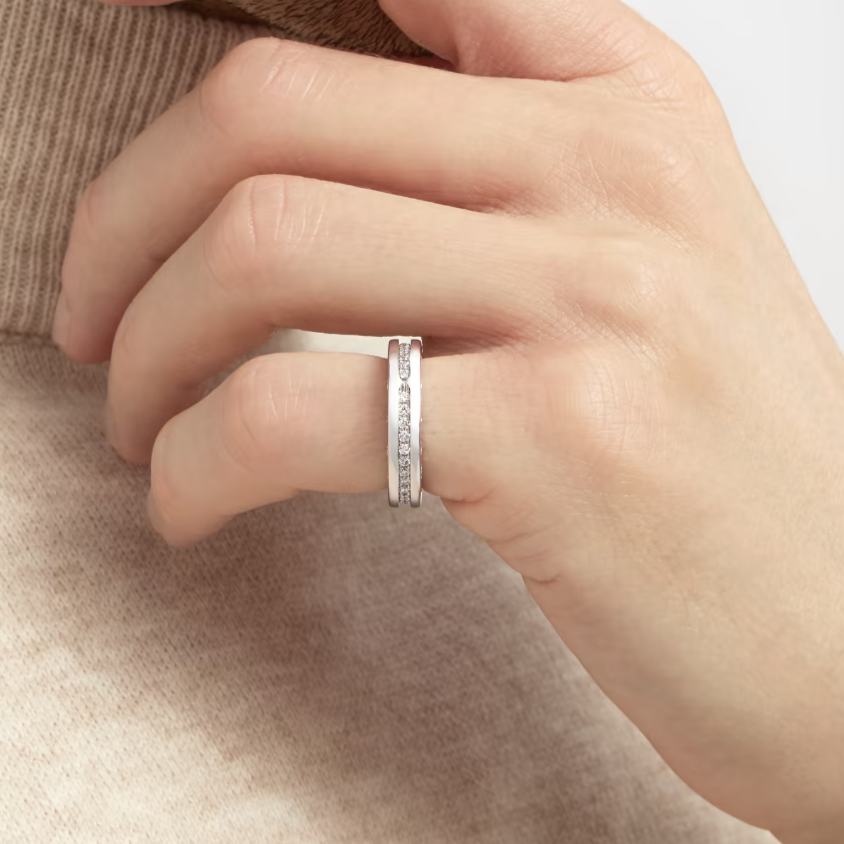 [Vellora Opalyn]ZERO 1 ONE-BAND PAVED DIAMONDS ON THE SPIRAL RING
