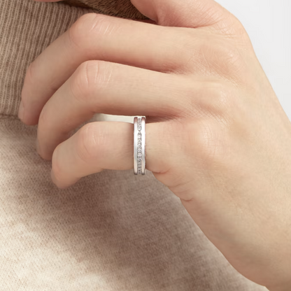 [Vellora Opalyn]ZERO 1 ONE-BAND PAVED DIAMONDS ON THE SPIRAL RING