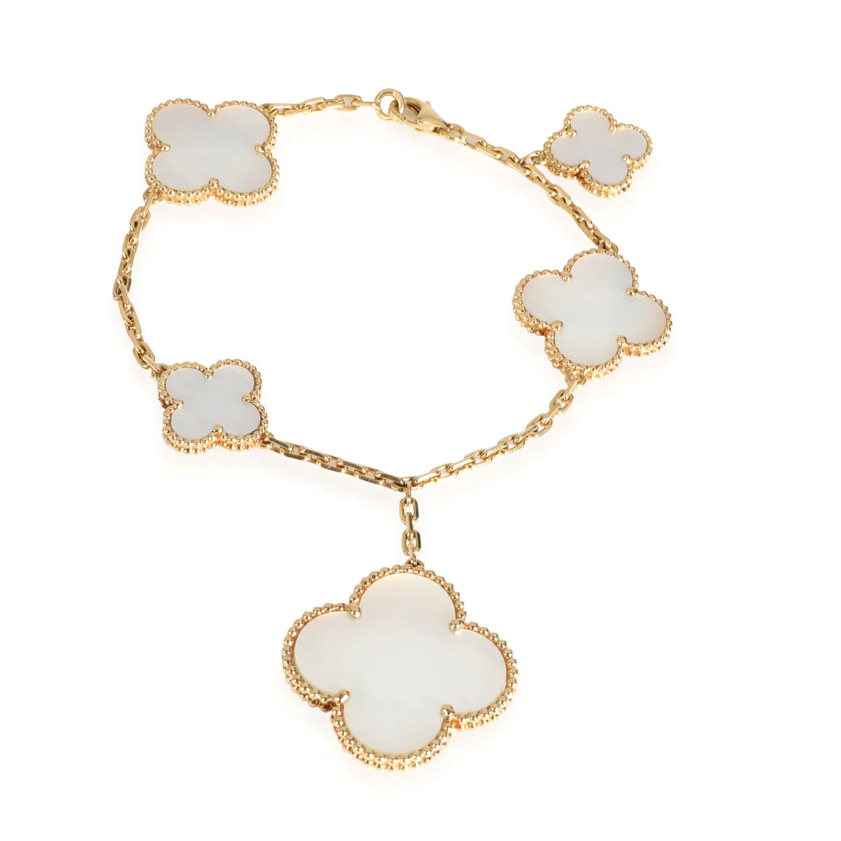[Vellora Opalyn]MAGIC CLOVER MOP GOLD BRACELET 5 MOTIFS