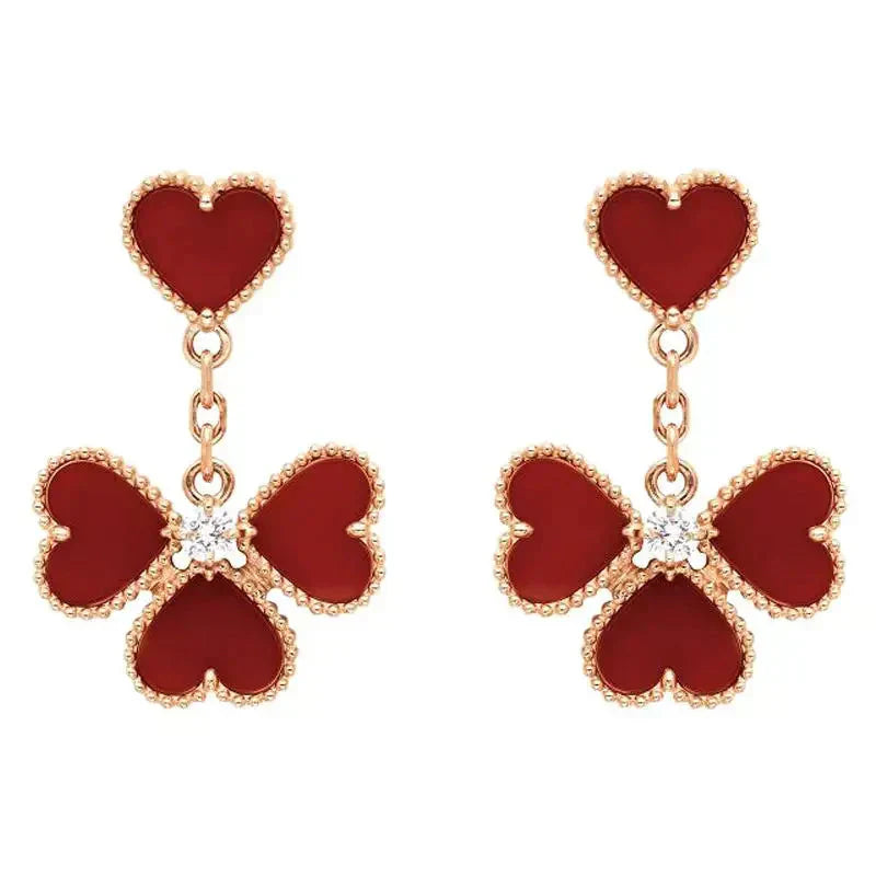 [Vellora Opalyn]SWEET CLOVER CARNELIAN EARRINGS