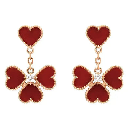 [Vellora Opalyn]SWEET CLOVER CARNELIAN EARRINGS