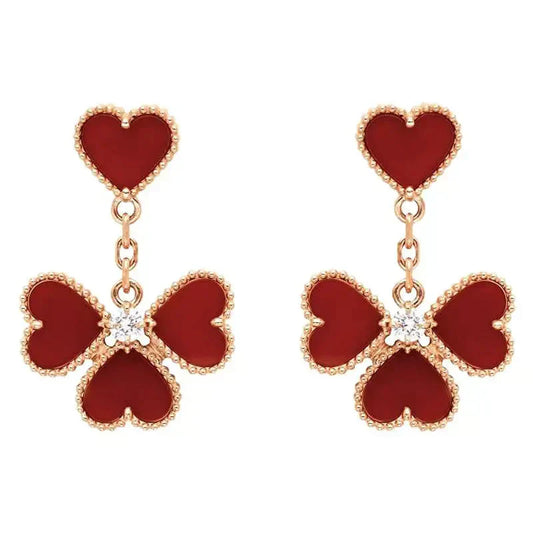 [Vellora Opalyn]SWEET CLOVER CARNELIAN EARRINGS
