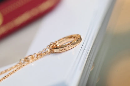 [Vellora Opalyn]LOVE NECKLACE ADJUSTABLE ROSE GOLD 2 DIAMOND