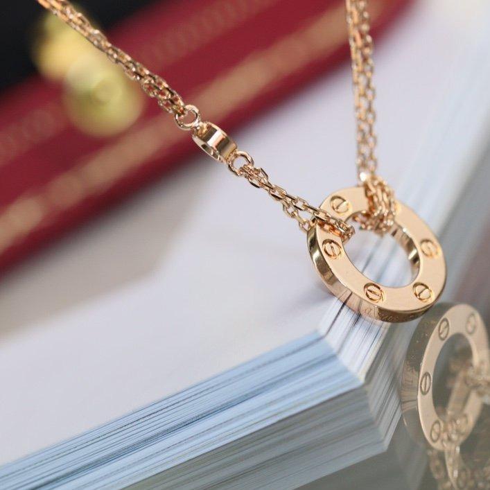 [Vellora Opalyn]LOVE NECKLACE ADJUSTABLE ROSE GOLD 2 DIAMOND