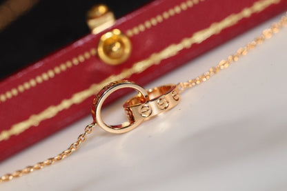 [Vellora Opalyn]LOVE NECKLACE PINK GOLD AND SILVER