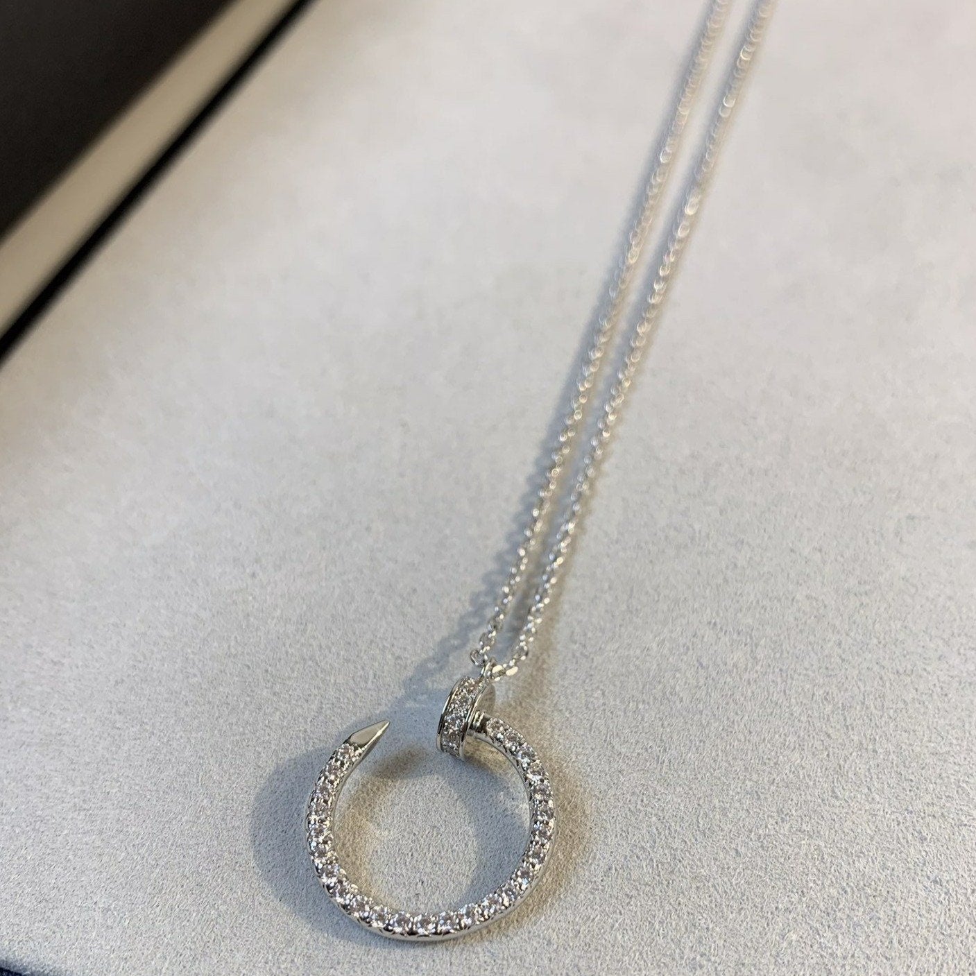 [Vellora Opalyn]JUSTE NECKLACE SILVER DIAMONDS