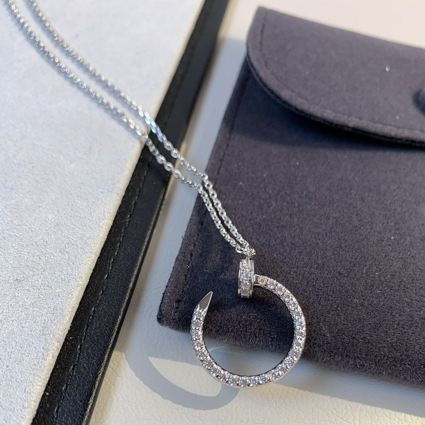[Vellora Opalyn]JUSTE NECKLACE SILVER DIAMONDS
