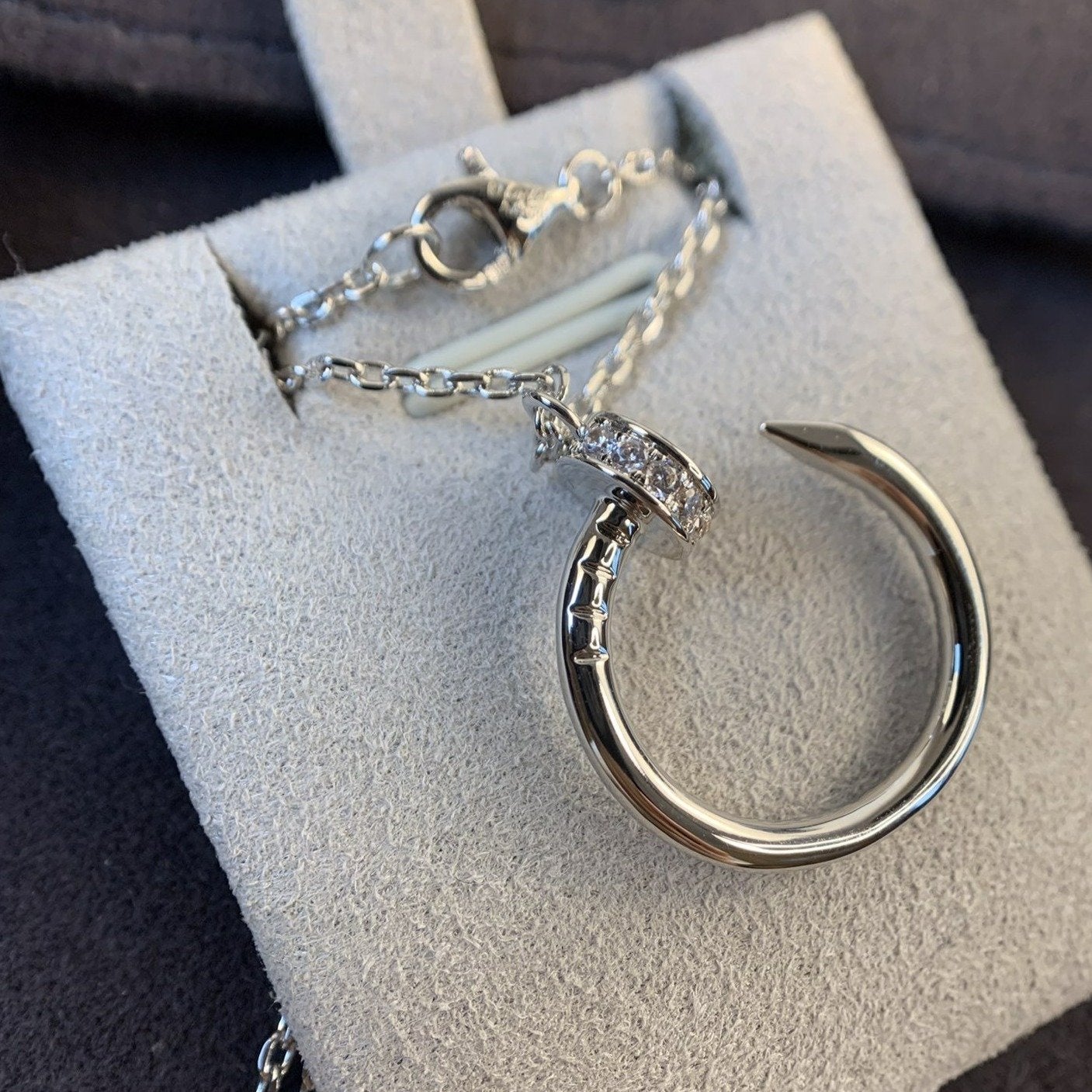 [Vellora Opalyn]JUSTE NECKLACE SILVER DIAMONDS