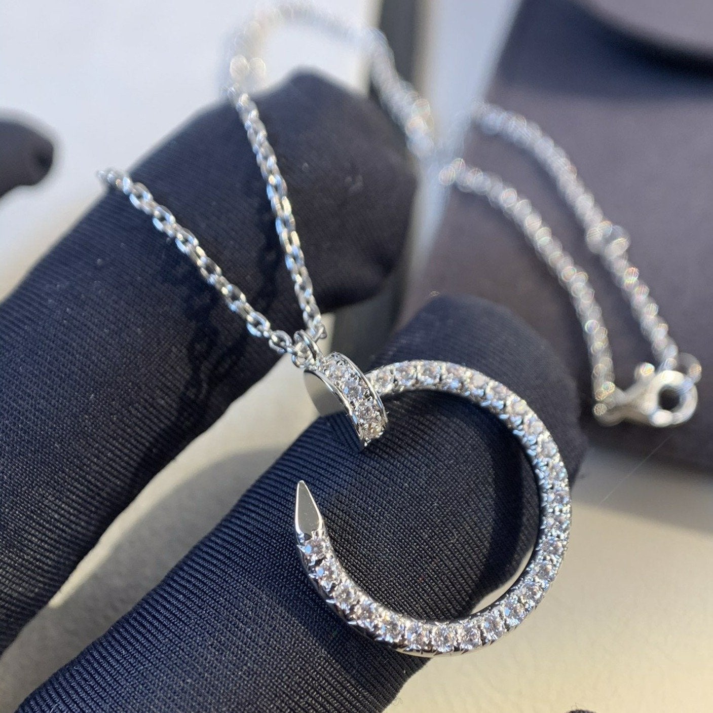 [Vellora Opalyn]JUSTE NECKLACE SILVER DIAMONDS