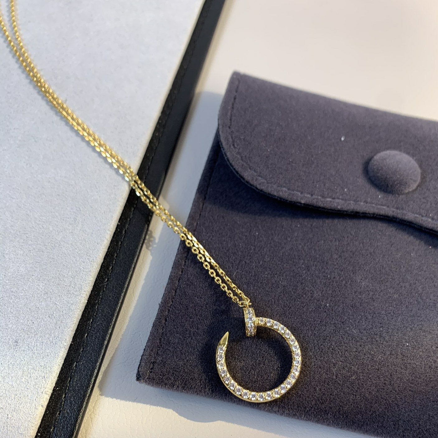[Vellora Opalyn]JUSTE NECKLACE GOLD DIAMONDS