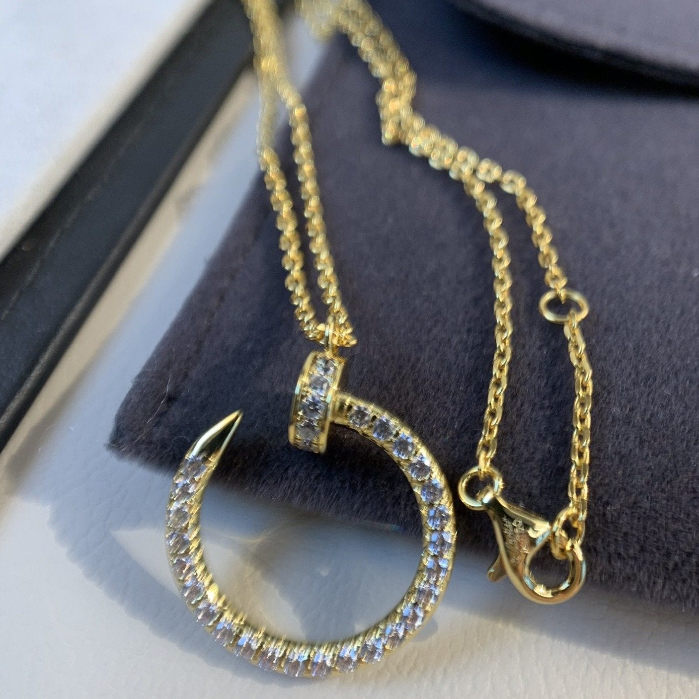 [Vellora Opalyn]JUSTE NECKLACE GOLD DIAMONDS