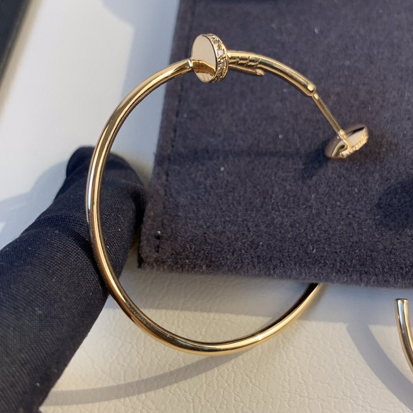 [Vellora Opalyn]JUSTE EARRINGS GOLD DIAMONDS 1.8MM