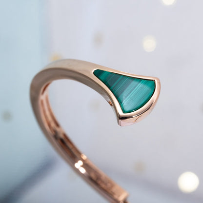 [Vellora Opalyn]DREAM BRACELET OPEN MALACHITE PINK GOLD