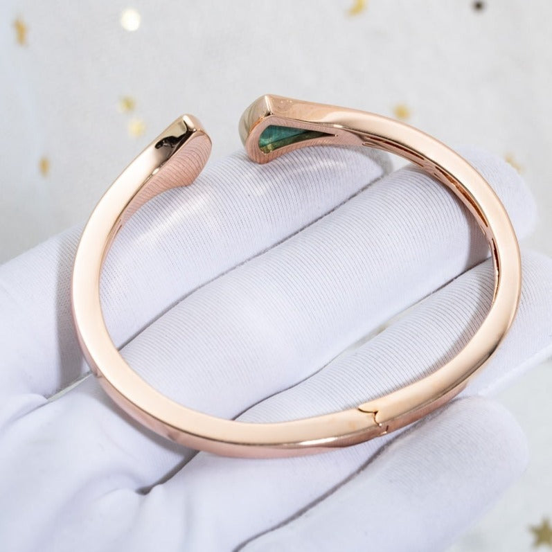 [Vellora Opalyn]DREAM BRACELET OPEN MALACHITE PINK GOLD