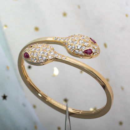 [Vellora Opalyn]SERPENTI BRACELET PINK GOLD DIAMOND DOUBLE SNAKE