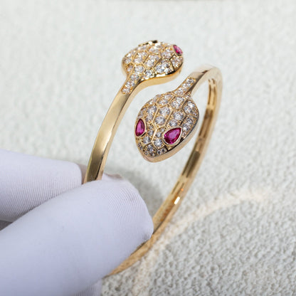 [Vellora Opalyn] SERPENTI BRACELET PINK GOLD DIAMOND DOUBLE SNAKE
