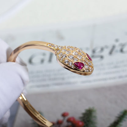 [Vellora Opalyn]SERPENTI BRACELET PINK GOLD DIAMOND DOUBLE SNAKE