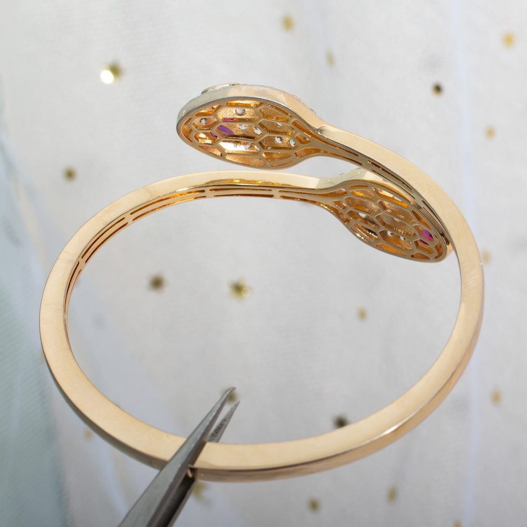 [Vellora Opalyn]SERPENTI BRACELET PINK GOLD DIAMOND DOUBLE SNAKE