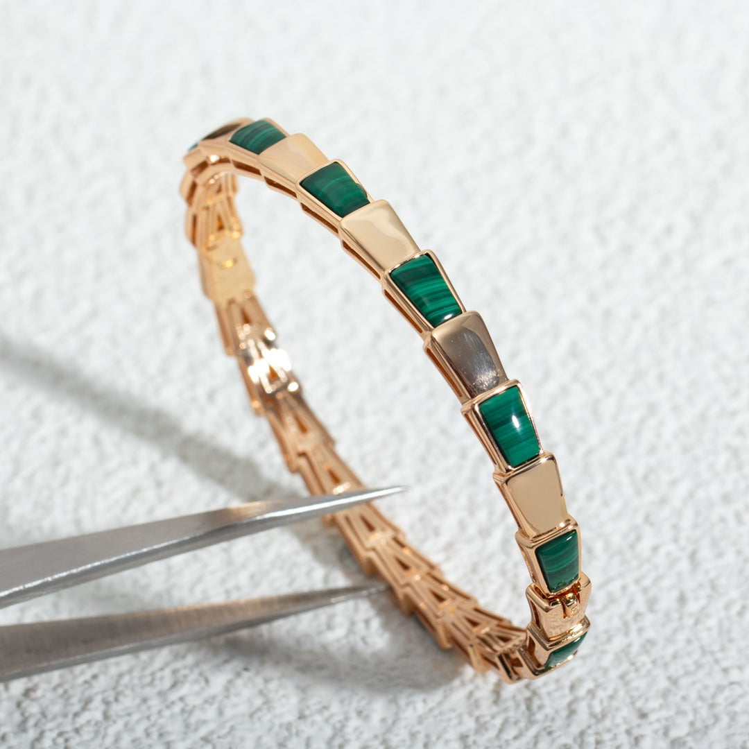 [Vellora Opalyn]SERPENTI BRACELET PINK GOLD MALACHITE