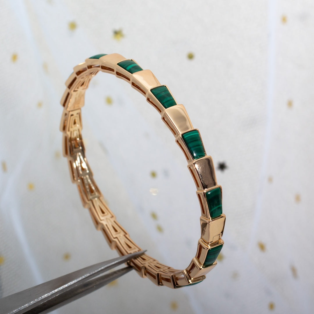 [Vellora Opalyn]SERPENTI BRACELET PINK GOLD MALACHITE