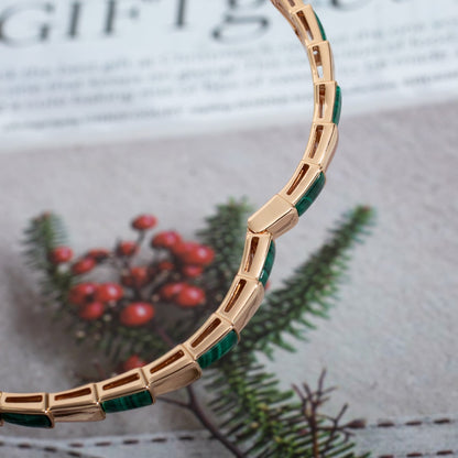[Vellora Opalyn]SERPENTI BRACELET PINK GOLD MALACHITE