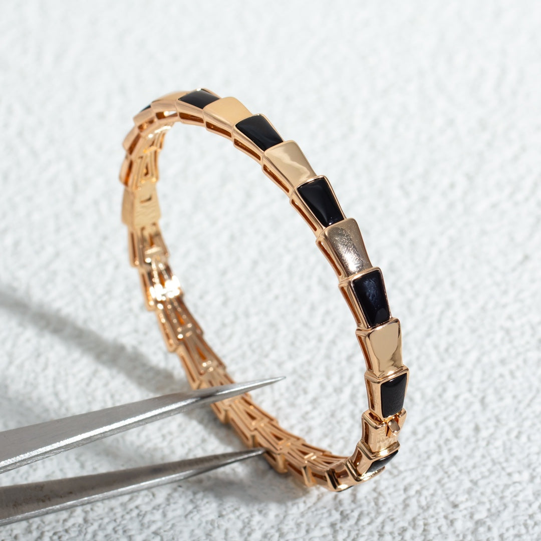 [Vellora Opalyn]SERPENTI BRACELET PINK GOLD ONYX